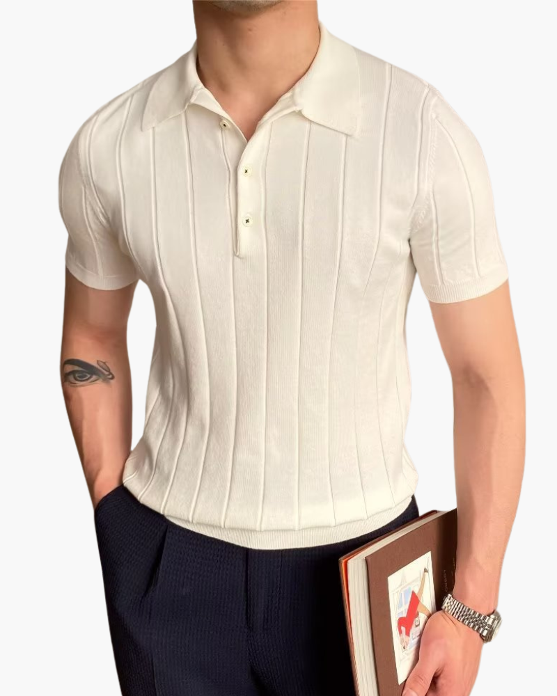 Polo de Algodão Canelado Cannes