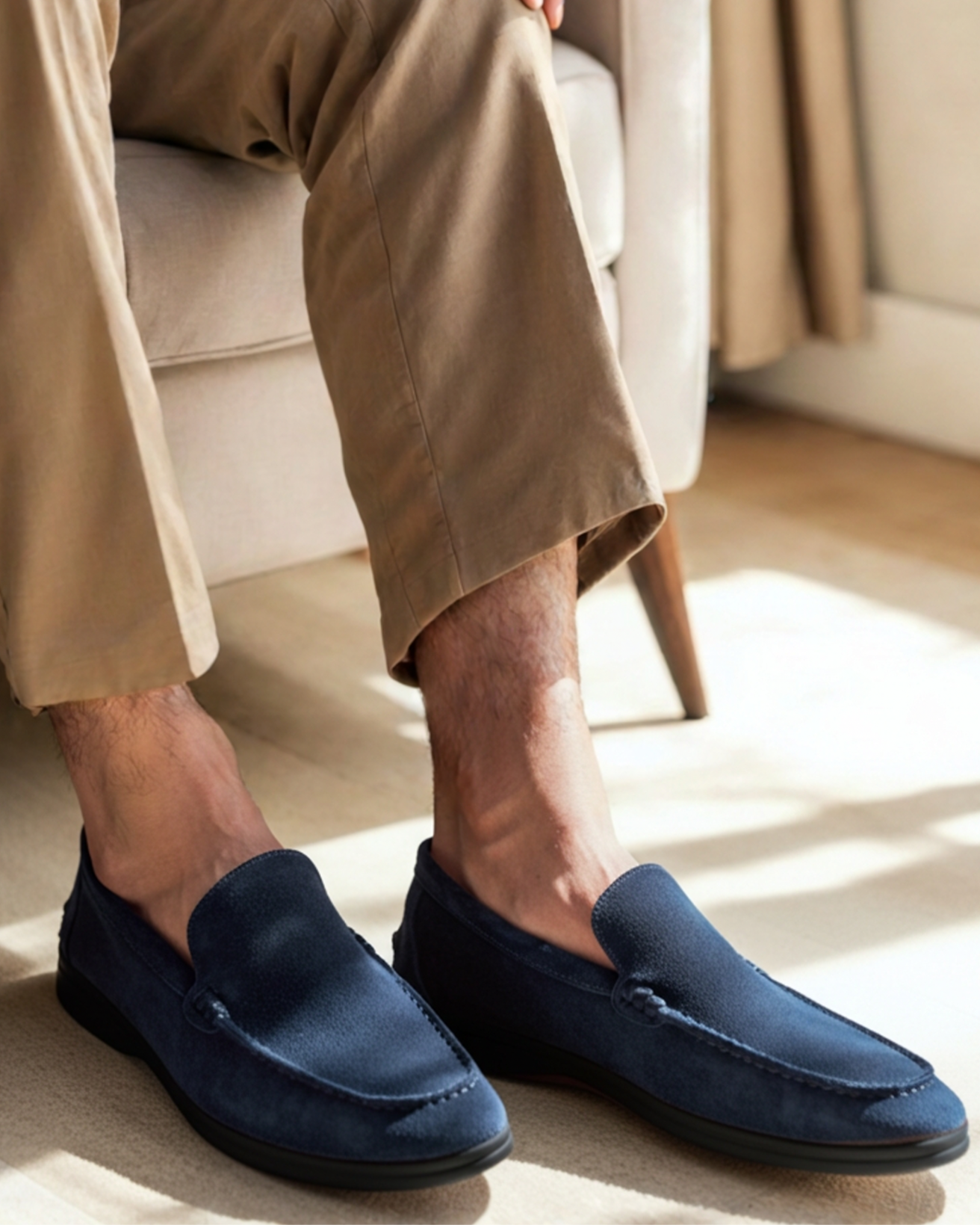 Mocassins de Camurça Premium - Sola Preta